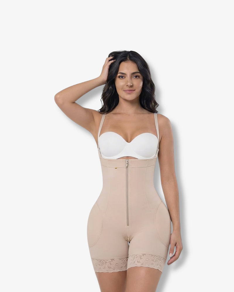 مشد بحشوات للأرداف والمؤخرة لنحت الجسم مع مشابك وسحاب