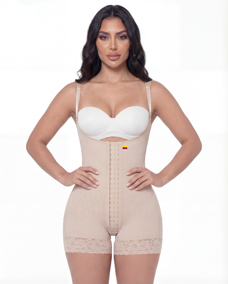 مشد بودي قصير لنحت الجسم مع مشابك